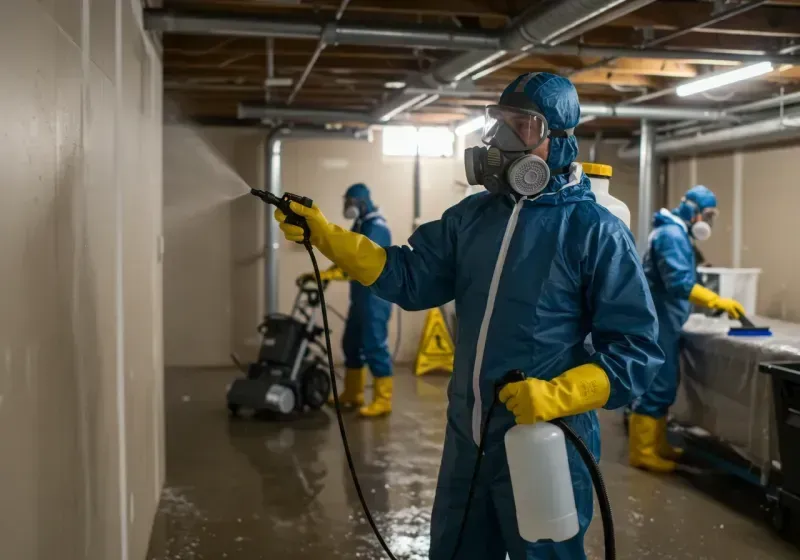 Basement Sanitization and Antimicrobial Treatment process in Goodwater, AL